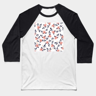 Pink flowers pattern Baseball T-Shirt